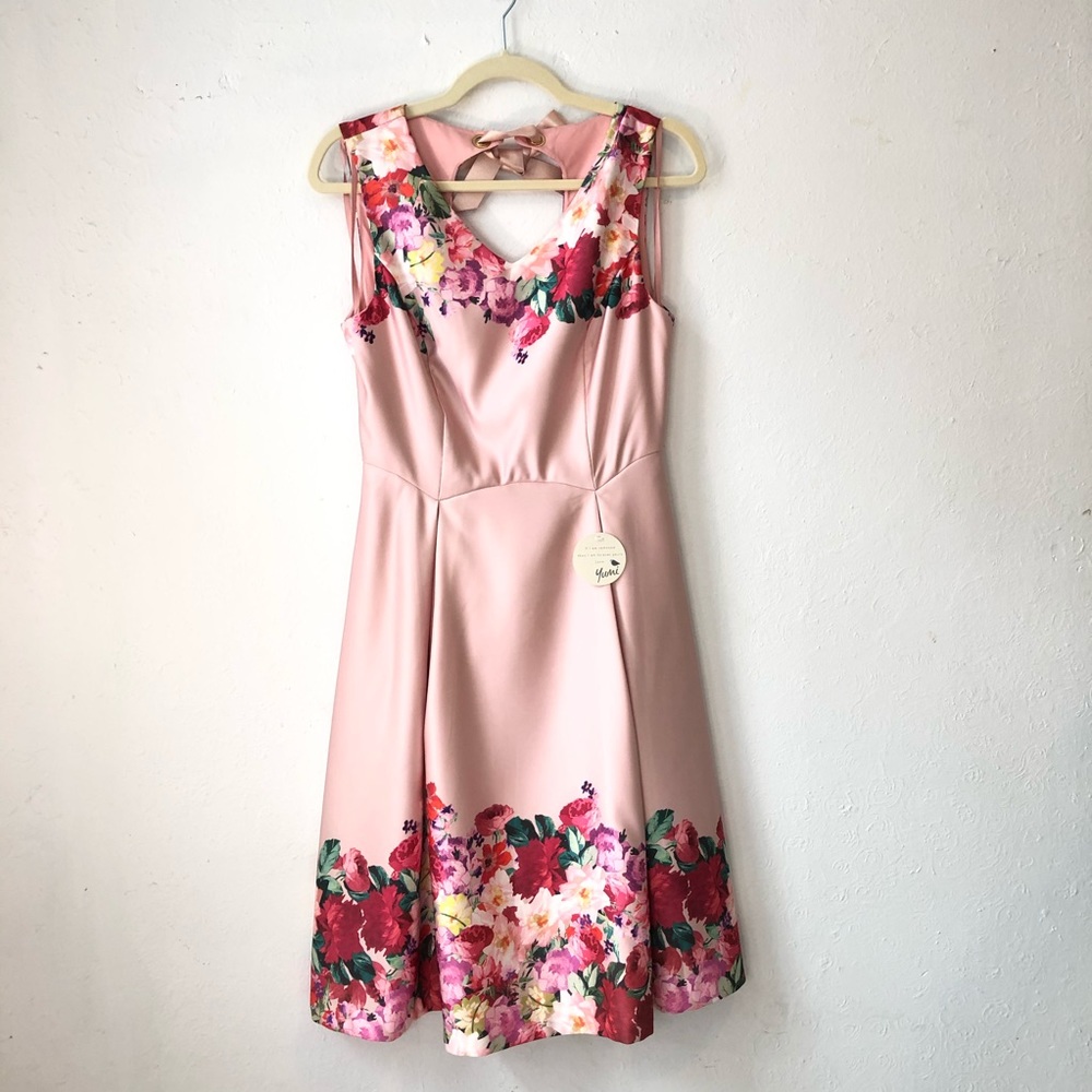 Yumi Kim Pink fit and flare bell sundress sz UK 10